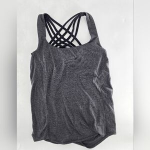 Lululemon Athletica Gray Strappy Tank open back  Sz:‎ S